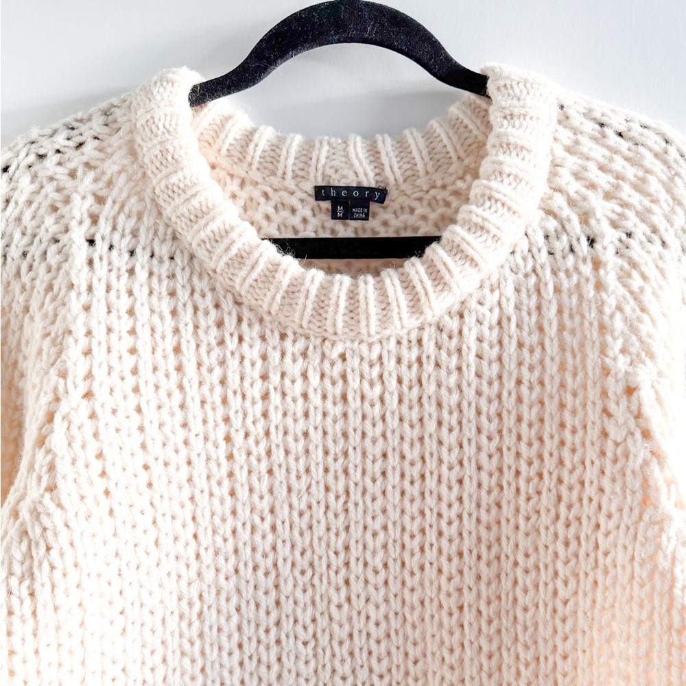 Theory Ivory Chunky Knit Pullover (Wool & Alpaca) - Picture 11 of 11